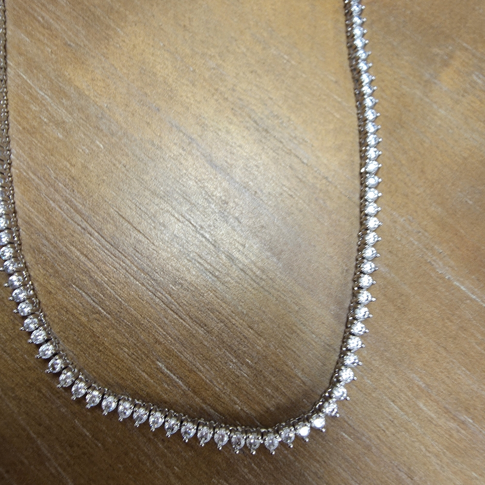 Melinda Maria Silver Necklace with Sparkling Accents